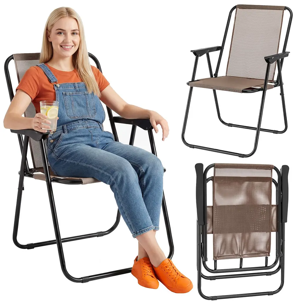 Розкладне туристичне крісло Outtec Breeze Textilene коричневий - фото 2