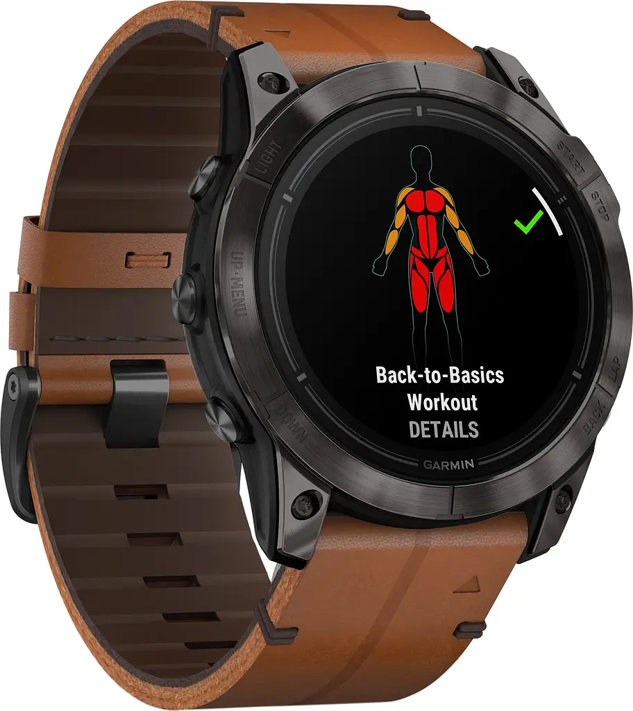 Смарт-годинник Garmin Epix Pro [Gen 2] Sapphire Edition 51mm Carbon Grey DLC Titanium with Chestnut Leather Band [010-02804-30/31] [86528] - фото 2