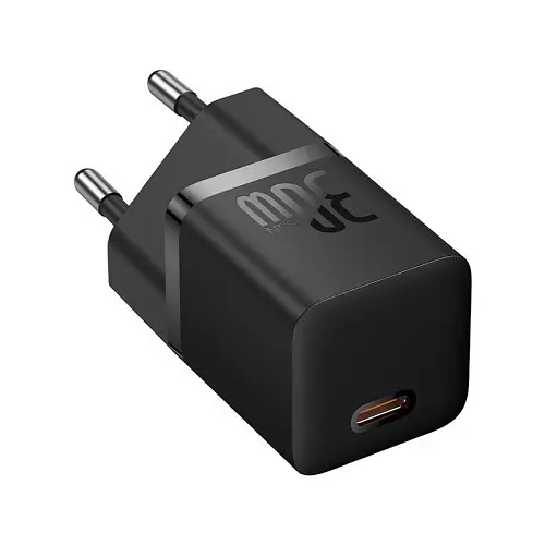 Мережевий зарядний пристрій Baseus GaN5 Fast Charger(mini) 1C 30W EU Cable Type-C to Type-C 1m чорний P10110902113-00 - фото 3