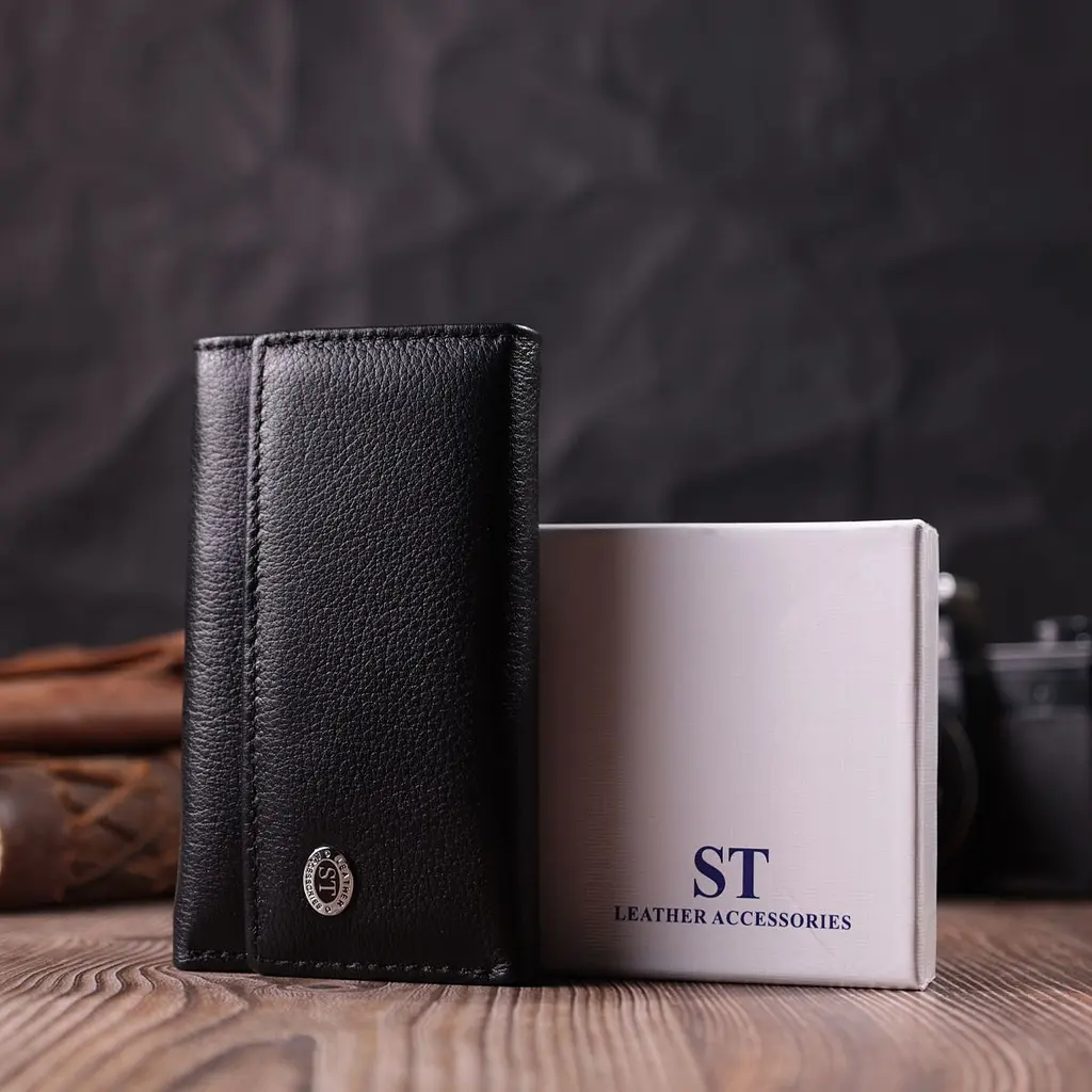 Містка ключниця з натуральної шкіри ST Leather 22477 чорна - фото 10