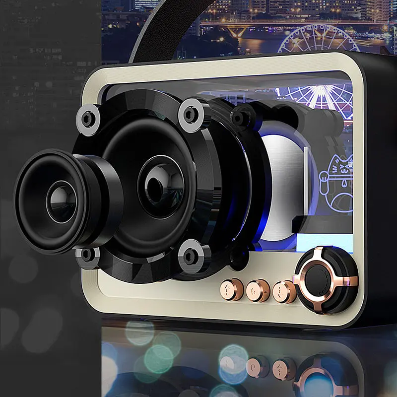 Bluetooth колонка QD05 Retro Style Black - фото 6