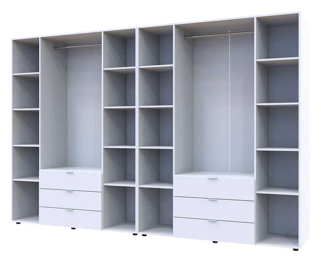 Шафа для одягу Doros Гелар розпашна комплект 4+4 ДСП 310х49,5х203,4 Білий (42002121) - фото 3