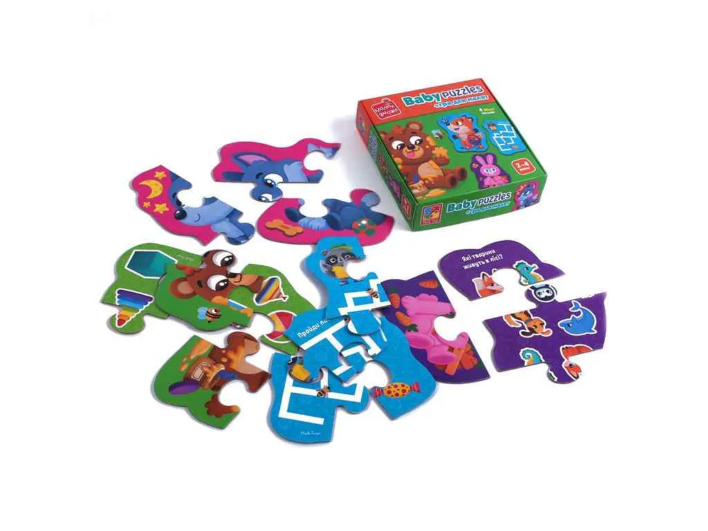 Гра розвиваюча VLADI TOYS "Лісові звірі" пазли картонні VT1722-26 - фото 2