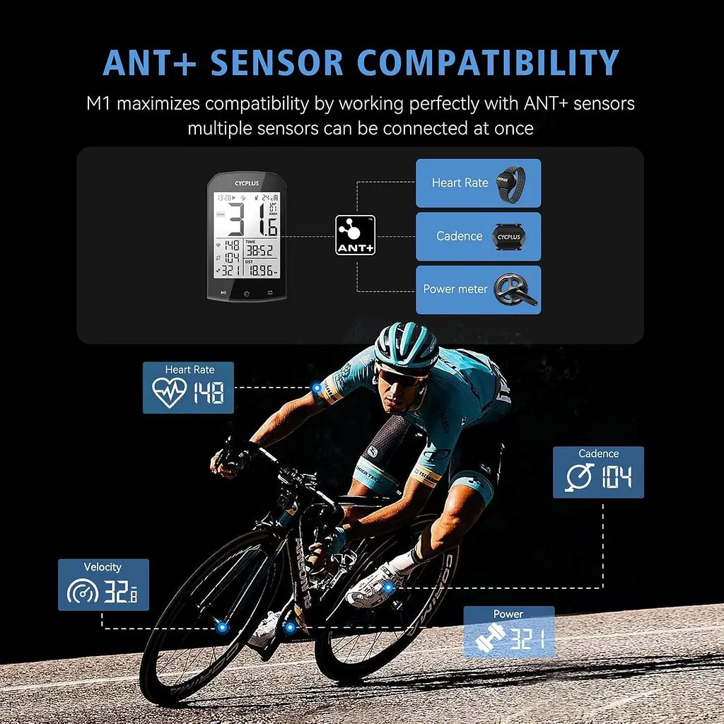 Велокомп’ютер CYCPLUS GPS 2.9", ANT+, Bluetooth, з підсвіткою - фото 3