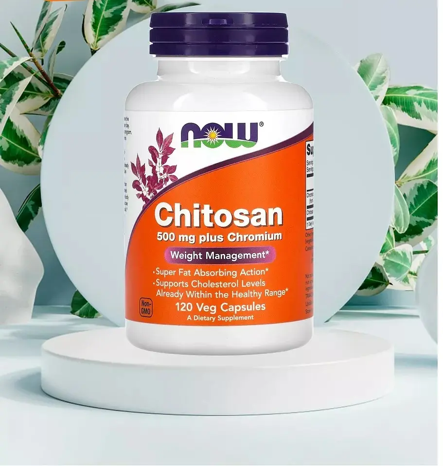 Хітозан з хромом 500 мг жирозжигач у капсулах №120 Now Foods Chitosan plus Chromium - фото 4