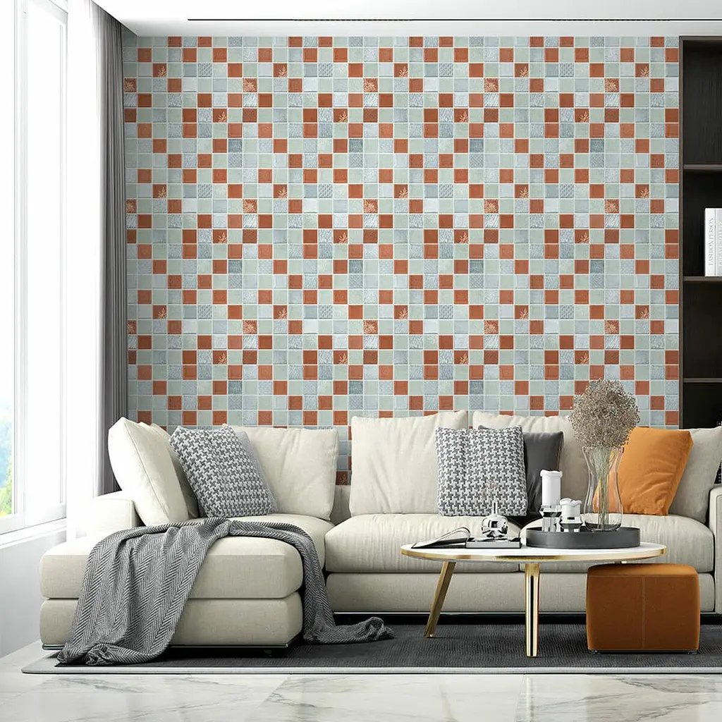 Панель стеновая Sticker Wall 3D 700х700х4мм Мозаика коричневая SW-00002012 - фото 5