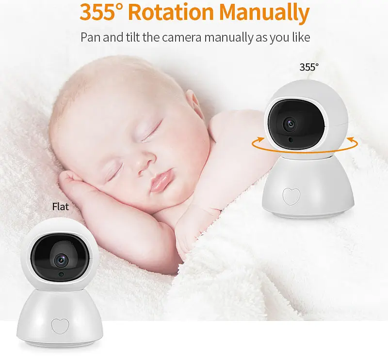 Видеоняня INQMEGA BM288 baby monitor беспроводная с большим 5" дюймовым монитором, датчик температуры, подсветка, запись видео (100933) - фото 6