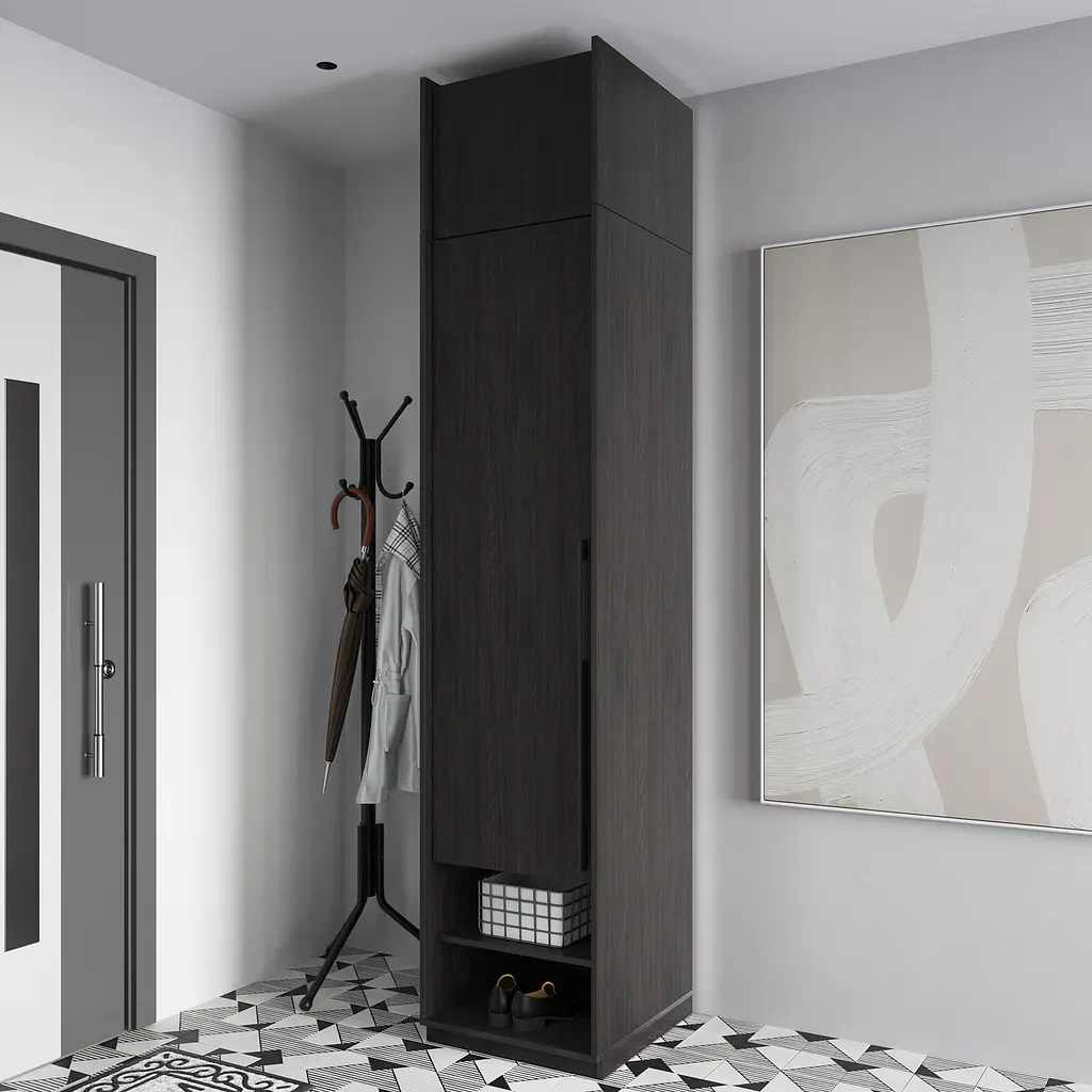 Пенал для будинку Flamecame з полицями у передпокій FR-01  Венге темний - фото 3