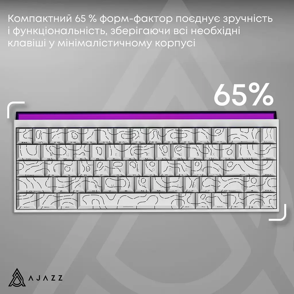 Клавиатура Ajazz NK68 Red switches Side contour White (NK68-R-S-W) - фото 14