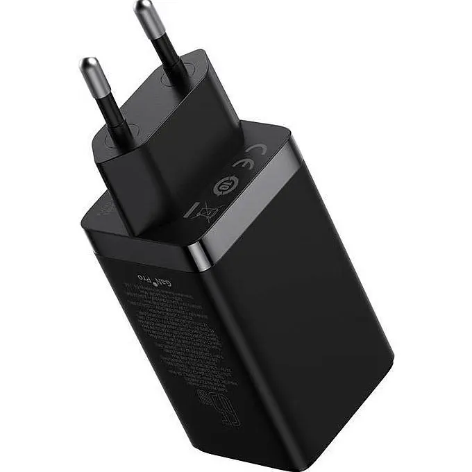 Мережевий зарядний пристрій Baseus GaN5 Pro Fast Charger 2C+U 65W + Cable USB-C Black (CCGP120201) [98870] - фото 3