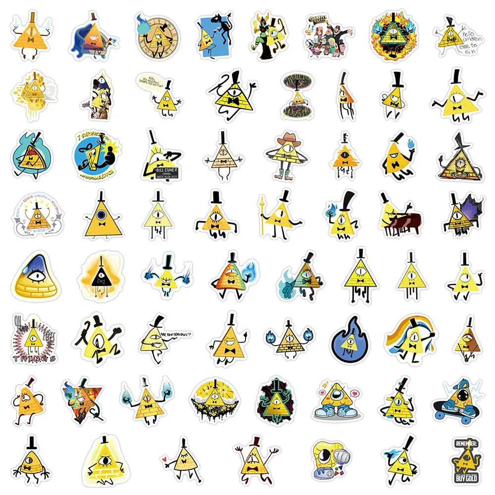 Стікерпак Білл Шифр Гравіті Фолз Набір наклейок GeekLand Bill Cipher Gravity Falls 60 штук - фото 2