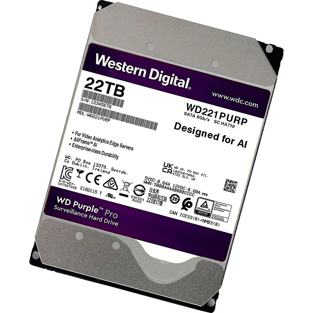Жорсткий диск 3.5` WD Purple Pro 22TB SATA 512 MB (WD221PURP) [103863] - фото 4