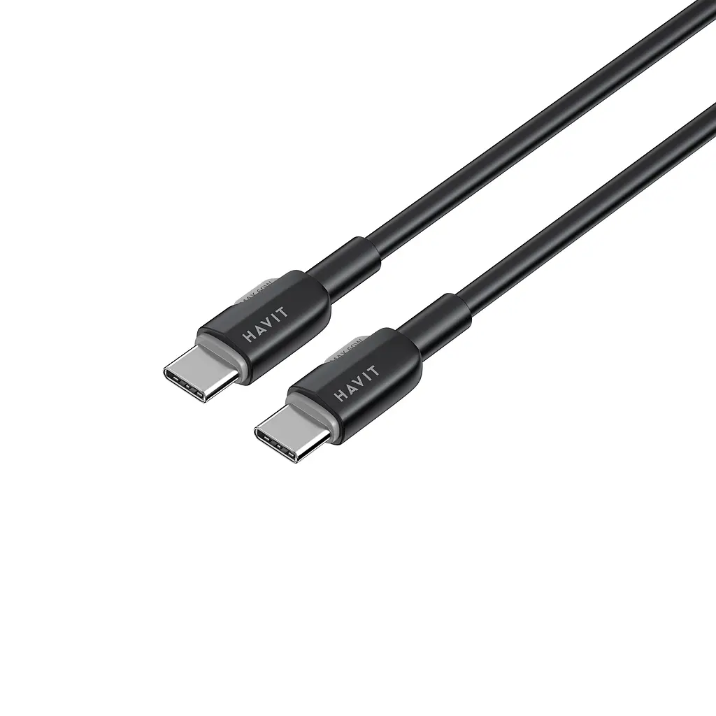 Кабель Havit CB308C PD60W 3A USB-C to USB-C 1 м черный (HV-CB308C) - фото 4
