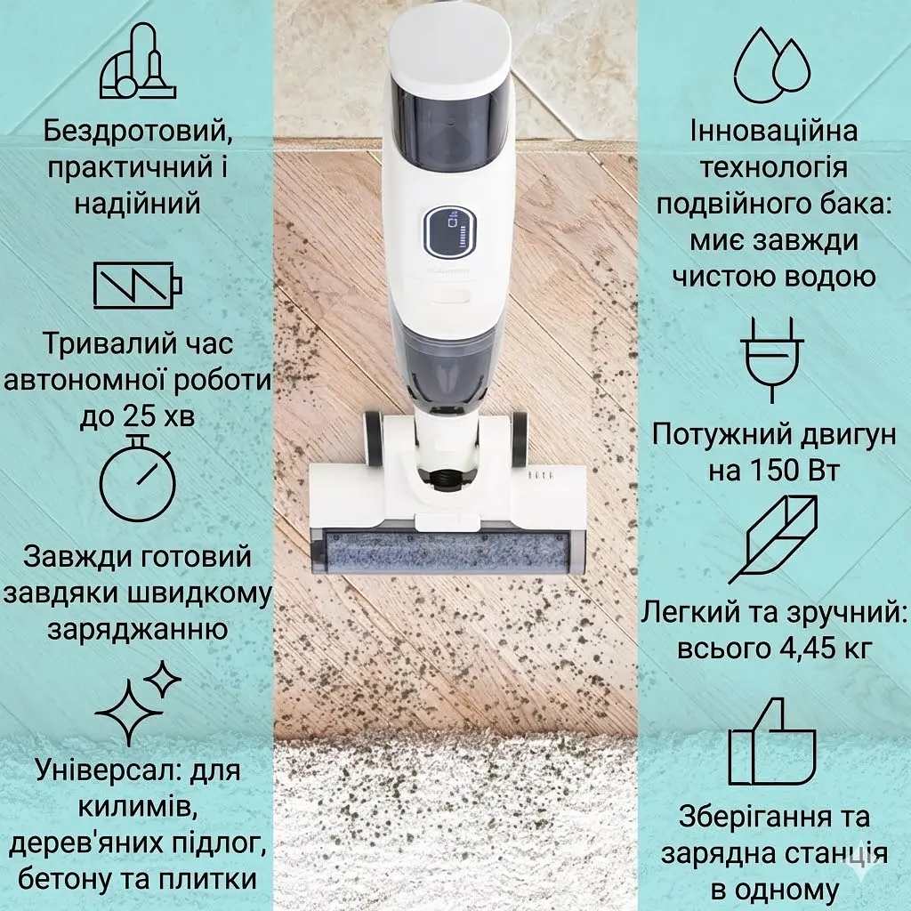 Пилосос Klarstein Caswell для вологого та сухого прибирання (10041366) - фото 2