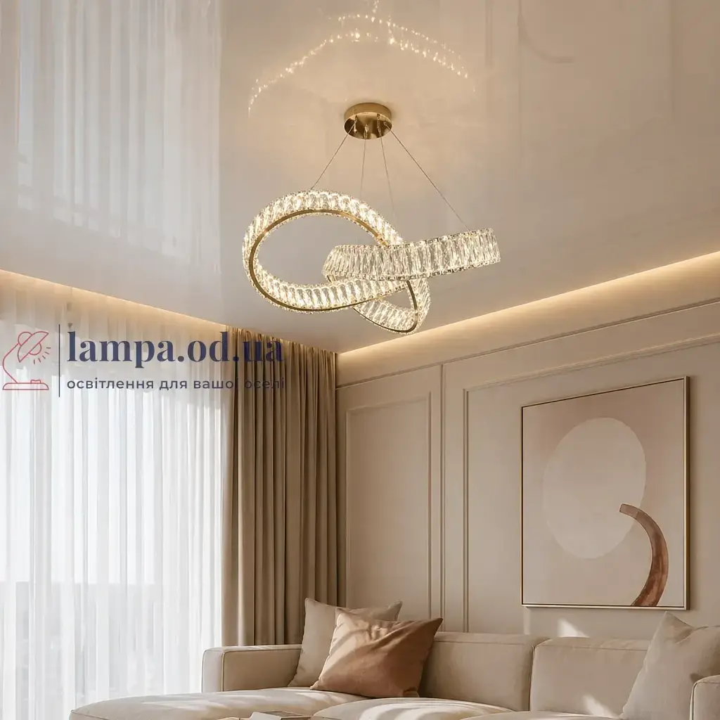 Елегантна підвісна LED люстра Diasha 536/600G золото 110W 65 см з пультом