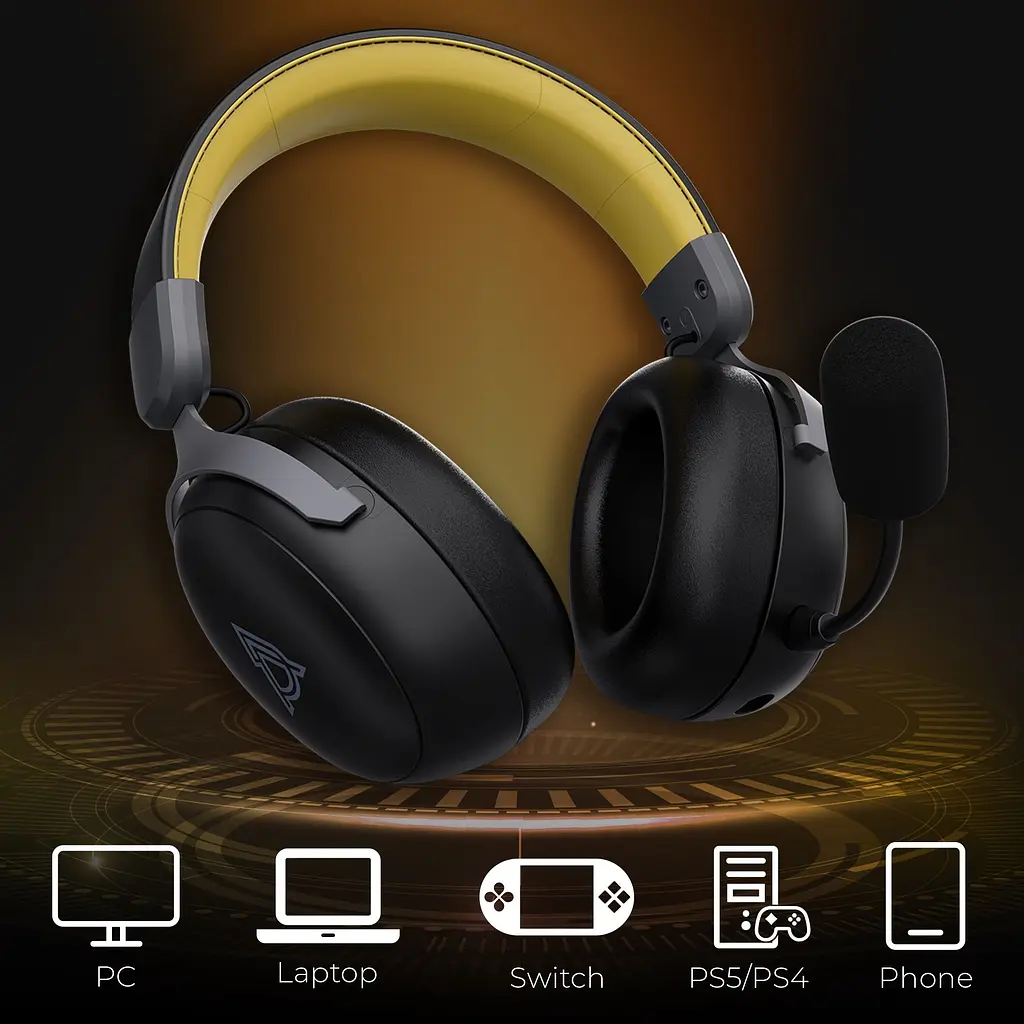 Наушники Ajazz AHM08 MAX 3-Mode Black (AHM08-MAX-BGY) - фото 7
