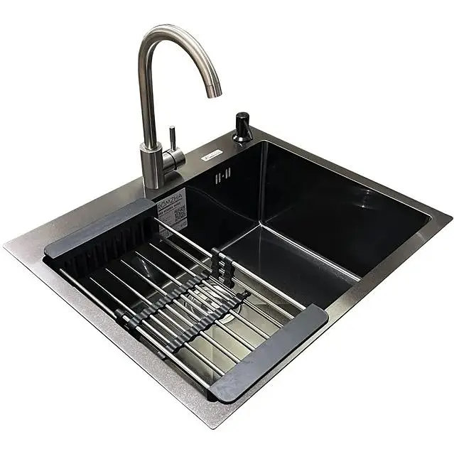 Комплект мойка+смеситель Romzha Arta U-550S Max BL(A) - фото 3