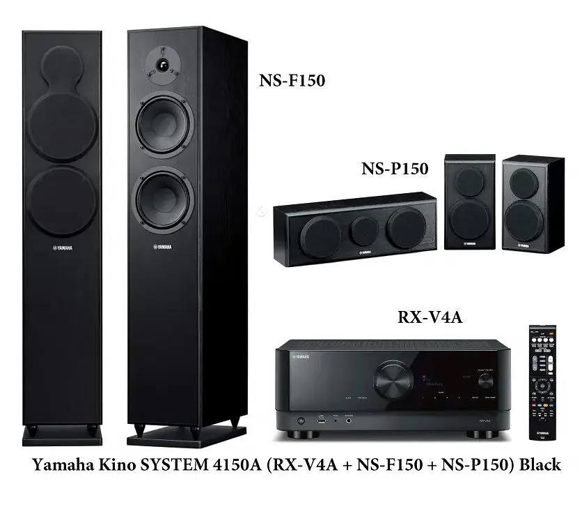 Домашній кінотеатр Yamaha 5.0 Kino System 4150A (RX-V4A + NS-F150 + NS-P150) Black - фото 2