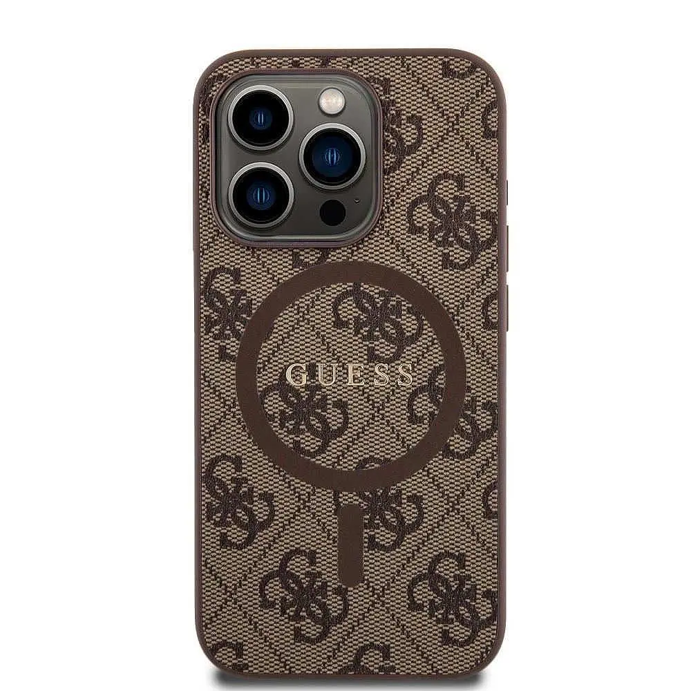 Чехол Guess PU Leather 4G Colored Ring MagSafe для iPhOne 15 Pro Max Brown (57983118718) - фото 3