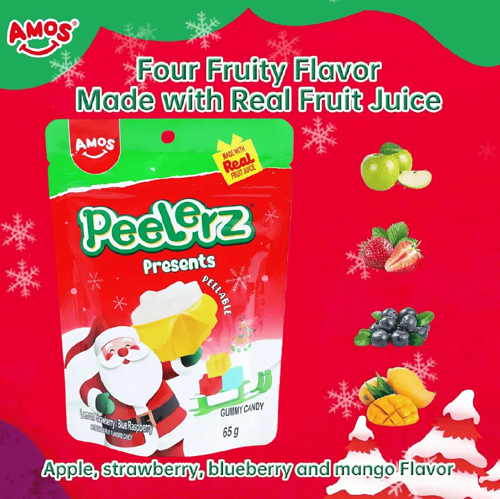 Желейні цукерки Amos Peelerz 4D Presents Christmas Gummy Sweets 65г - фото 2