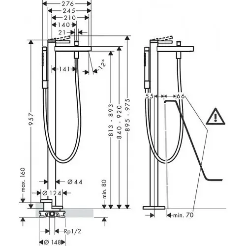 Змішувач для ванни Hansgrohe Finoris 76445000 хром - фото 2