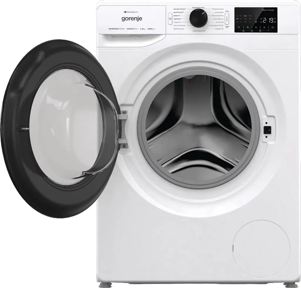Стиральная машина Gorenje фронтальная 8 кг 1400 A+++ 465 см дисплей инвертор пара Wi-Fi белый - фото 6