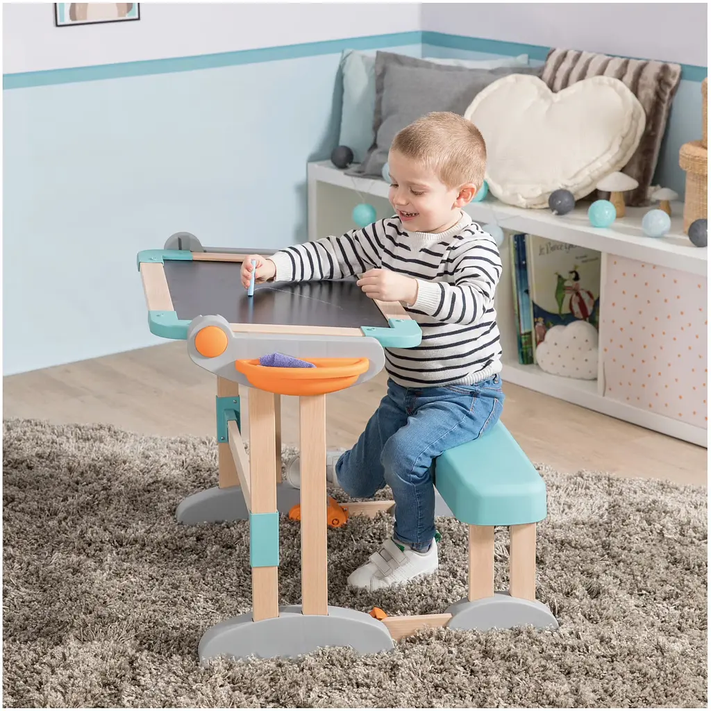 Парта-трансформер Smoby Toys дерев'яна з мольбертом-дошкою 2 в 1 розкладна (420304) - фото 6