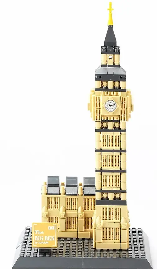 Конструктор Архитектура Wange 3D Биг-Бен Elizabeth Tower 4211 для детей и взрослых 892 деталей - фото 3