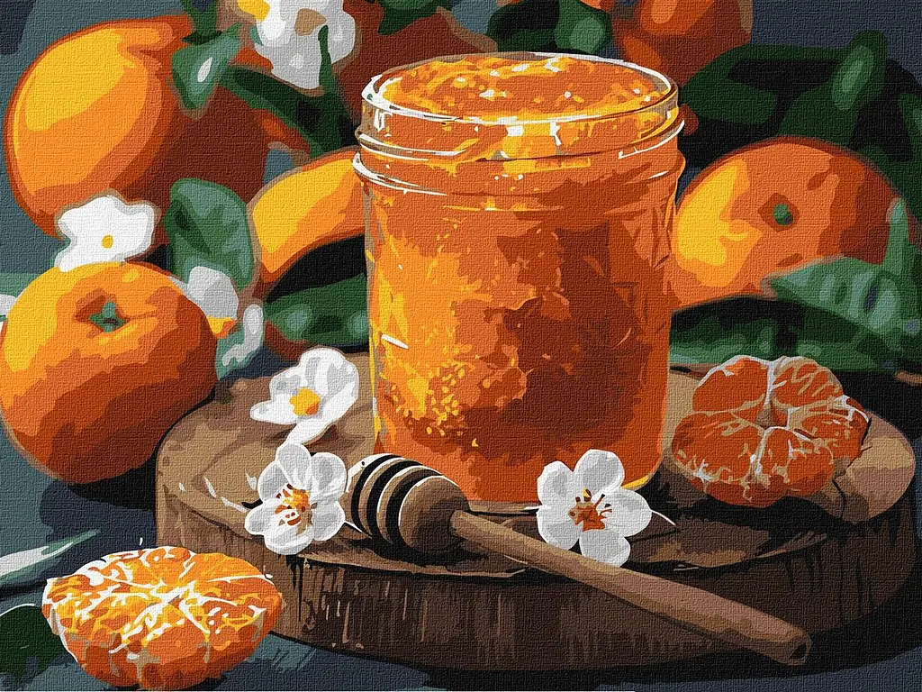 Картина за номерами Натюрморт. Мандаринове кюлі 30x40 см Ідейка KHO 5698