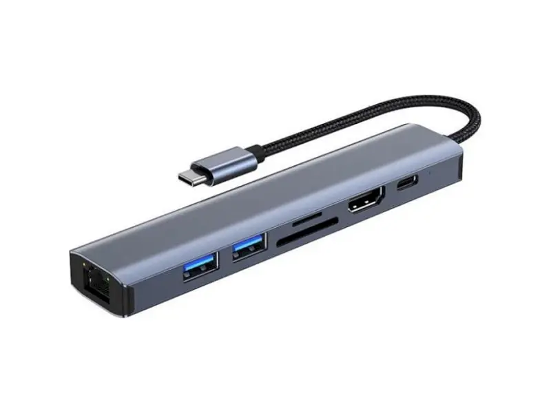 Мультипортовий адаптер Dynamode 7 in 1 BYL-2303 Grey