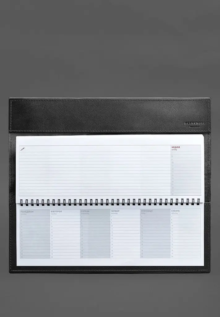 Настольный планер с блоком на пружине черный краст - фото 5