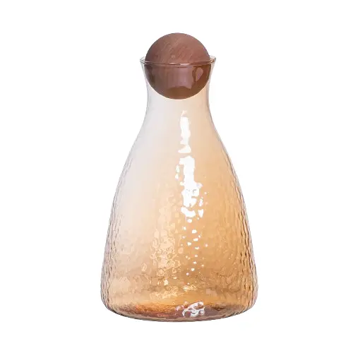 Набор для напитков графин с бамбуковой крышкой и 6 стаканов Коричневый Yiwu 64486-36 - фото 3