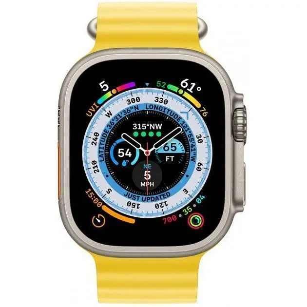 Смарт-годинник Apple Watch Ultra 49 mm Titanium Case with Yellow Ocean Band [MNH93/MNHG3] [72531] - фото 2