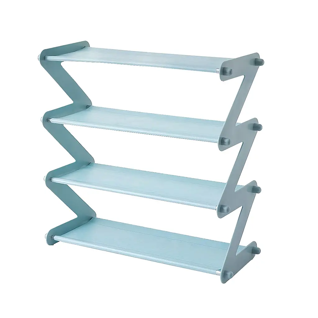 Полиця для взуття на 4 секції блакитний стелаж етажерка для взуття Shoe Rack 4 - фото 2