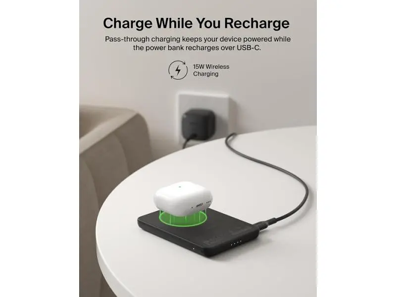 Зовнішній акумулятор (Power Bank) Belkin BoostCharge Slim 5000mAh with Kickstand Black (BPD011HQBK) - фото 11