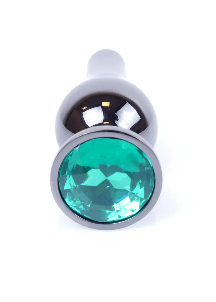 Анальна пробка - Jewellery Dark Silver BUTT PLUG- Green - фото 6