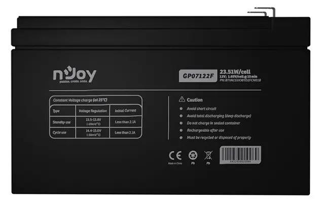 Акумуляторна батарея Njoy GP07122F 12V 7AH (BTVACGUOBTD2FCN01B) AGM