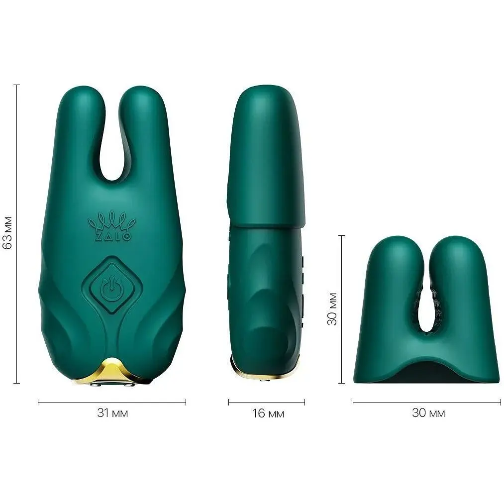 Смарт-вибратор для груди Zalo Nave Turquoise Green пульт ДУ работа через приложение - фото 3