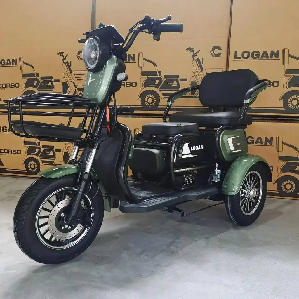 Электроскутер Трехколесный Corso Logan (1200W 72V/23Ah) Зеленый - фото 2