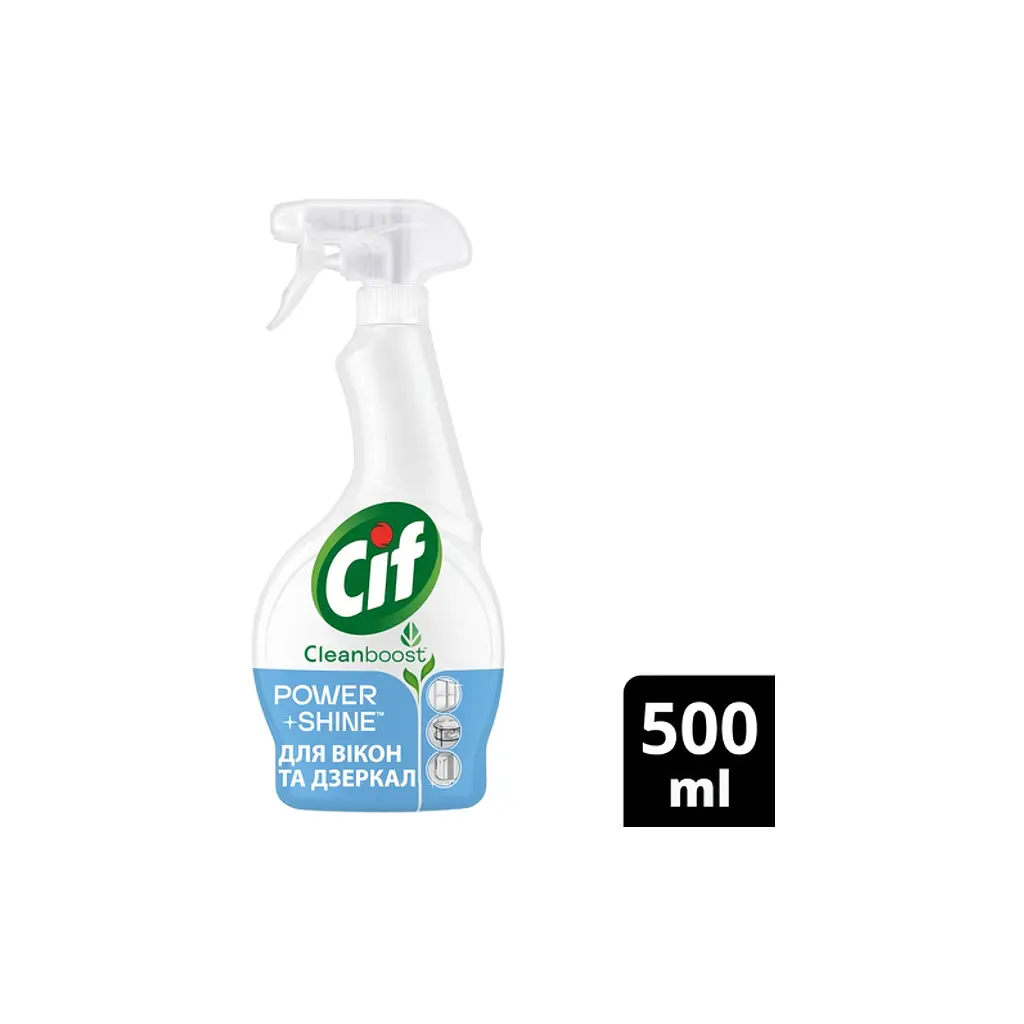 Засіб для миття скла Cif Power & Shine Для вікон та дзеркал 500 мл (8720182787576) - фото 3