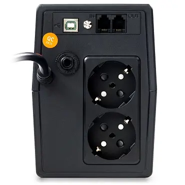 Джерело безперебійного живлення NJOY Horus Plus 800 (PWUP-LI080H1-AZ01B) Lin.int., AVR, 2 x евро, USB, LCD, пластик - фото 5