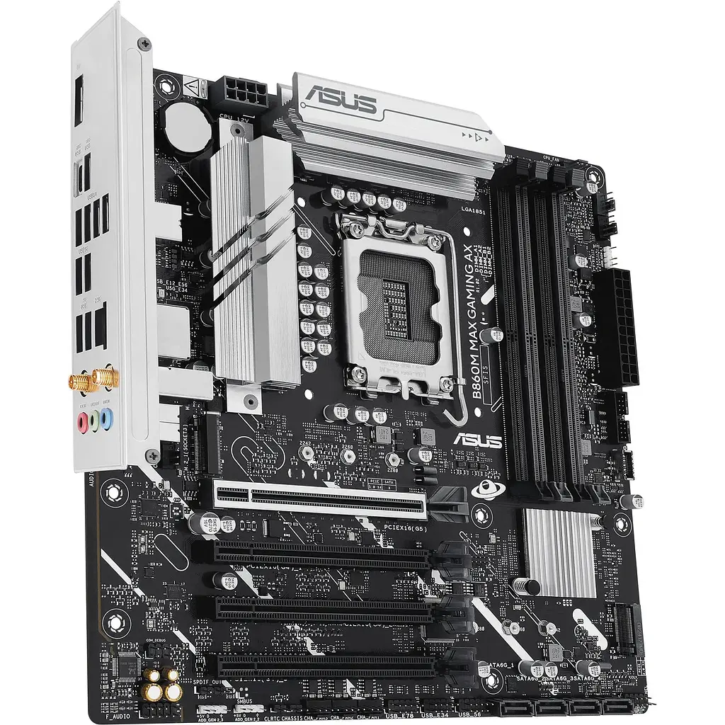 Материнська плата Asus B860M MAX Gaming AX s1851 B860 4xDDR5 M.2 DP USB Type-C Wi-Fi BT mATX - фото 3