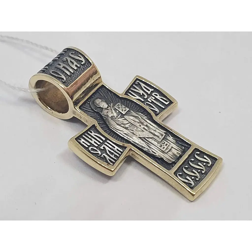 Срібний хрест Харківська ювелірна фабрика Розп'яття Христа і Микола Чудотворець. 3533-ЗЧФ - фото 3