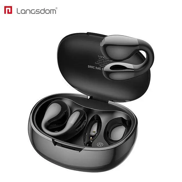 Навушники з спрямованим звуком бездротова Bluetooth 5.3 гарнітура Langsdom TS03 Black - фото 3