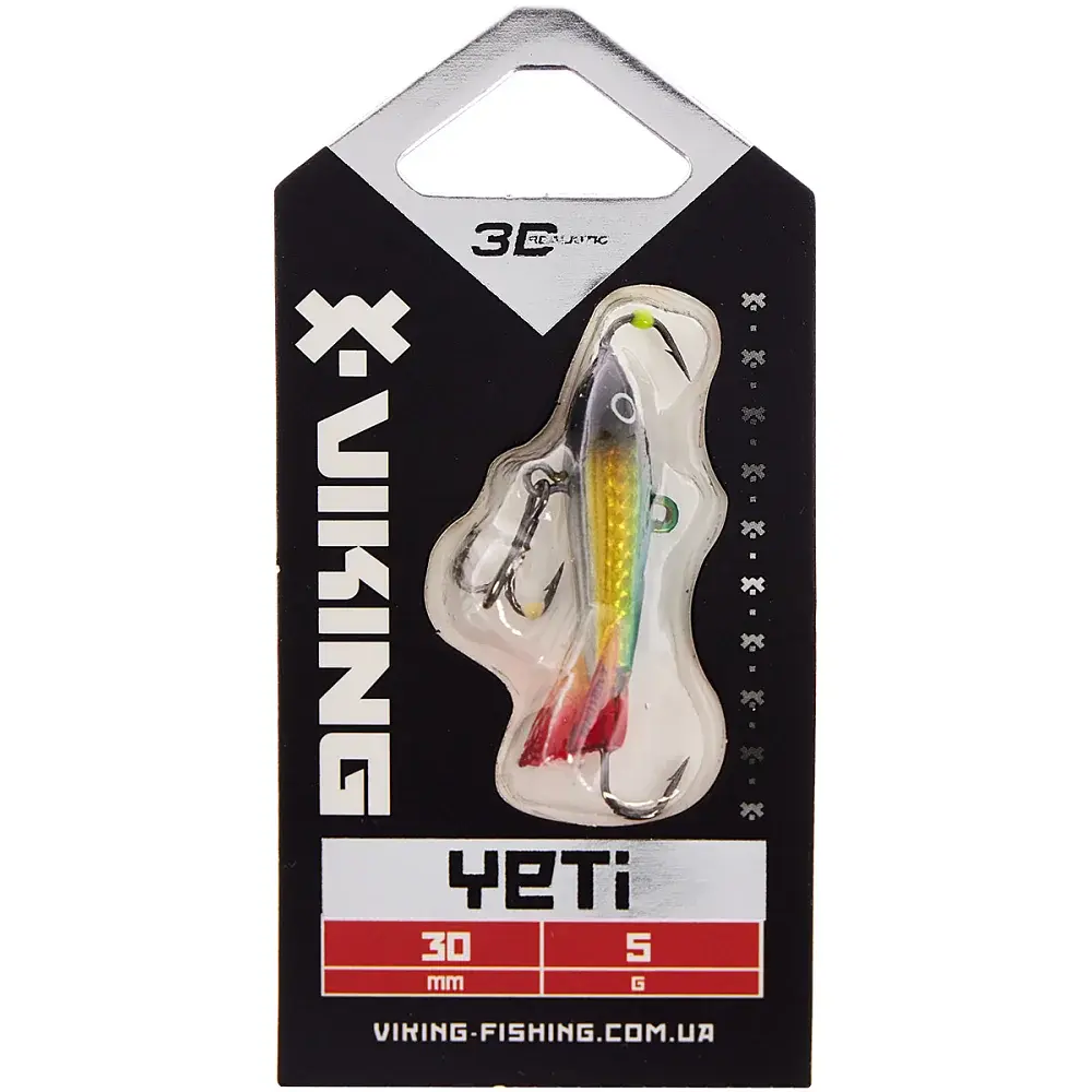 Балансир Viking Fishing Yeti Ice Jig 30mm 5.0g #2 Green Glam - фото 2