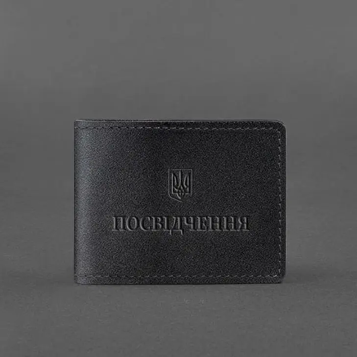 Універсальна шкіряна обкладинка для посвідчення Чорна - фото 6