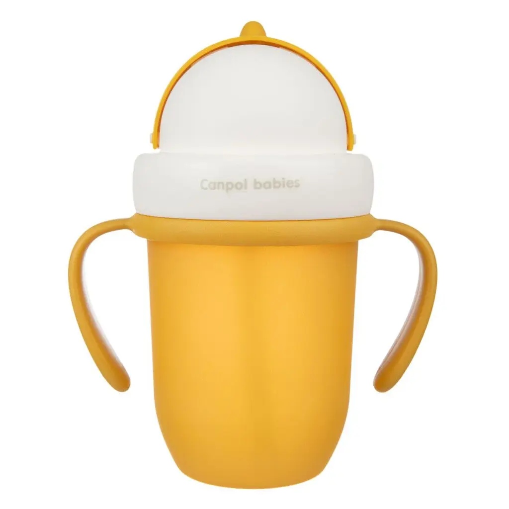 Кружка з силіконовою трубочкою Canpol babies Matte Pastels 210 мл жовтий - фото 2