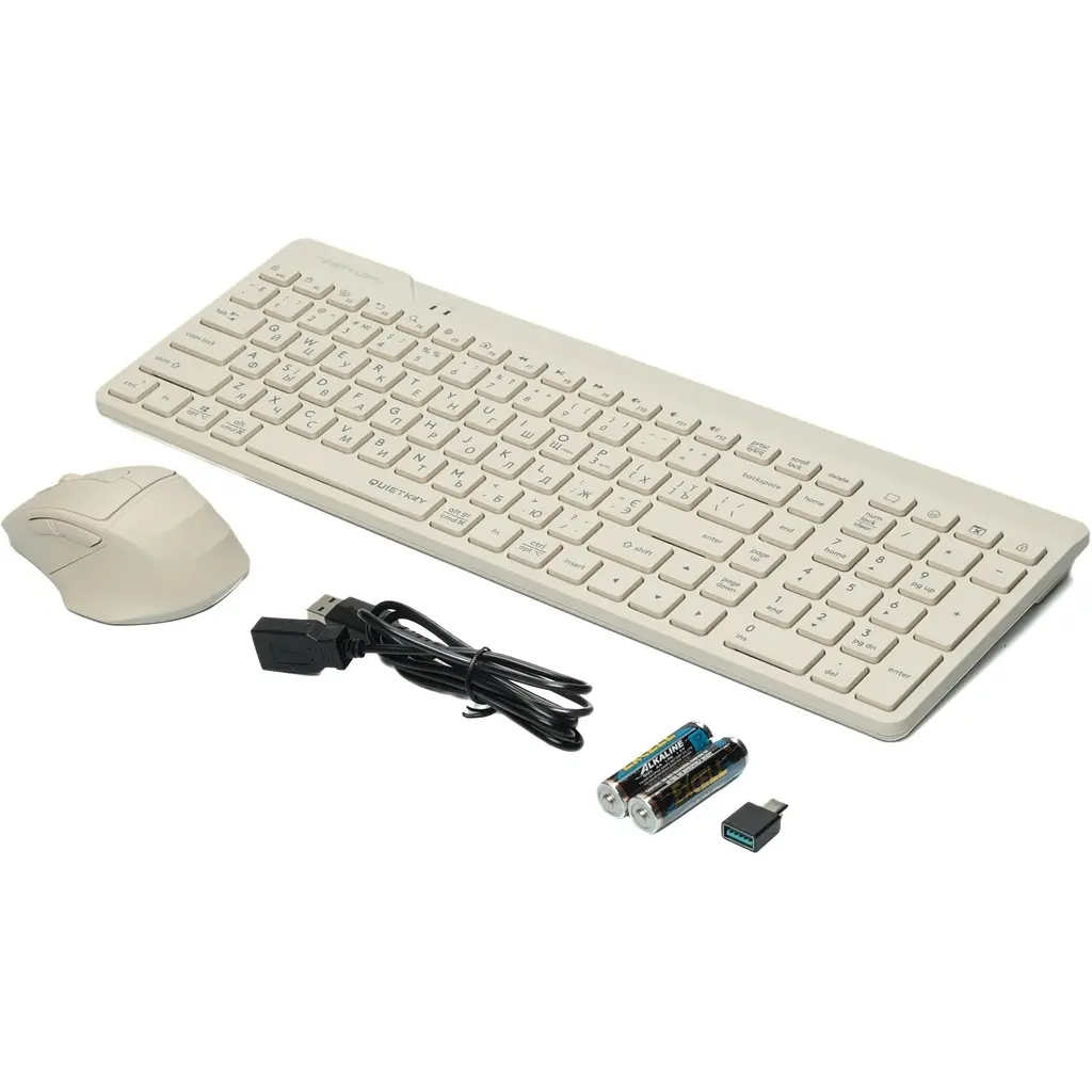 Комплект беспроводной A4Tech Fstyler FG2400 Air Wireless Beige - фото 4