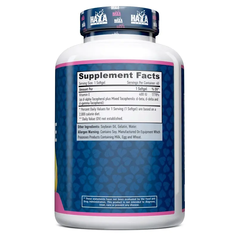 Вітаміни та мінерали Haya Labs Vitamin E Mixed Tocopherols 400 IU, 60 капсул - фото 2