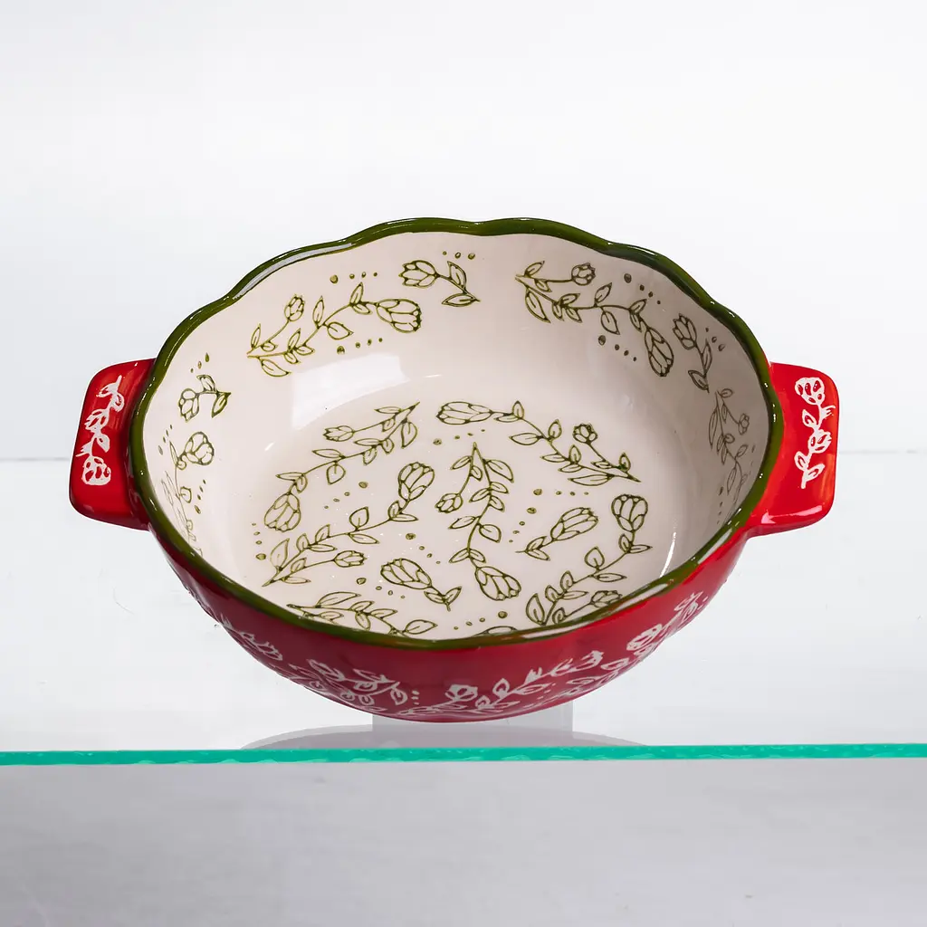 Форма для запекания Vintage Ø17 (см) круглая форма для выпекания в духовке с ручками Красный Yiwu HM04-05 - фото 2